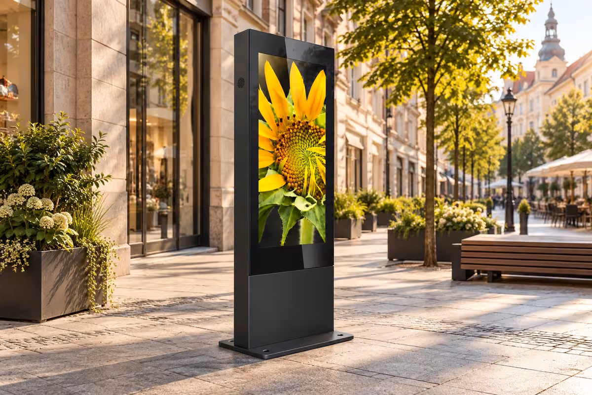 totem-outdoor — Městská pěší zóna, ilustrativní vizualizace